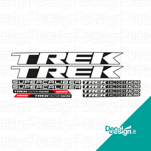 Carica l'immagine nel visualizzatore di Gallery, Kit custom di adesivi per telaio Trek Supercaliber.