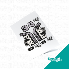 Carica l'immagine nel visualizzatore di Gallery, Kit custom di adesivi per forcella Fox 34 Factory 2021.