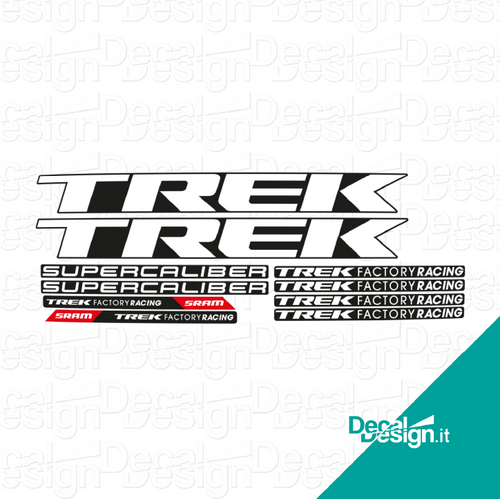 Kit custom di adesivi per telaio Trek Supercaliber.